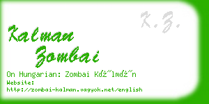 kalman zombai business card